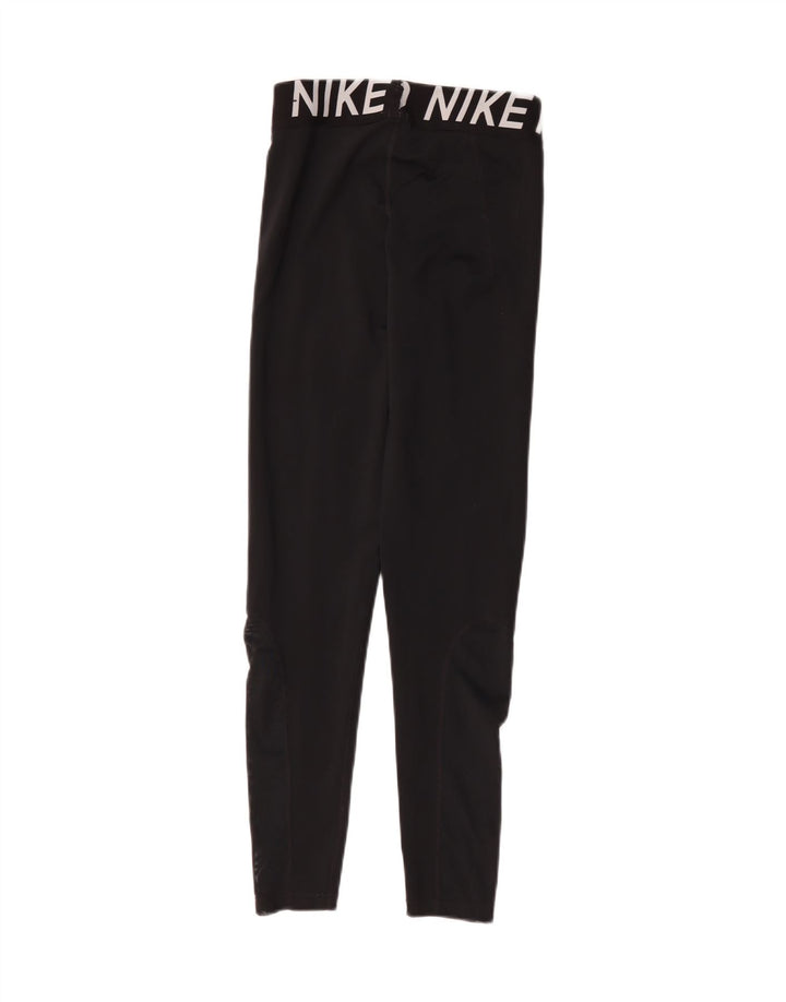 Nike Womens Graphic Leggings UK 12 Medium  Black Polyester