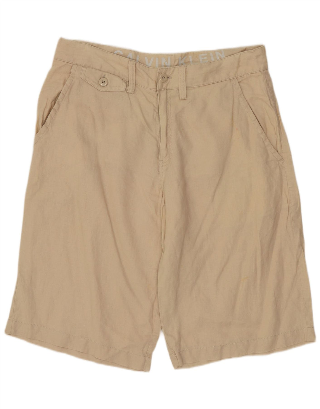 CALVIN KLEIN Mens Chino Shorts W31 Medium  Beige Linen