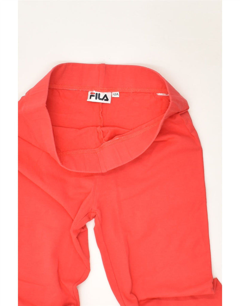 FILA Girls Graphic Leggings 11-12 Years Red Cotton | Vintage Fila | Thrift | Second-Hand Fila | Used Clothing | Messina Hembry 