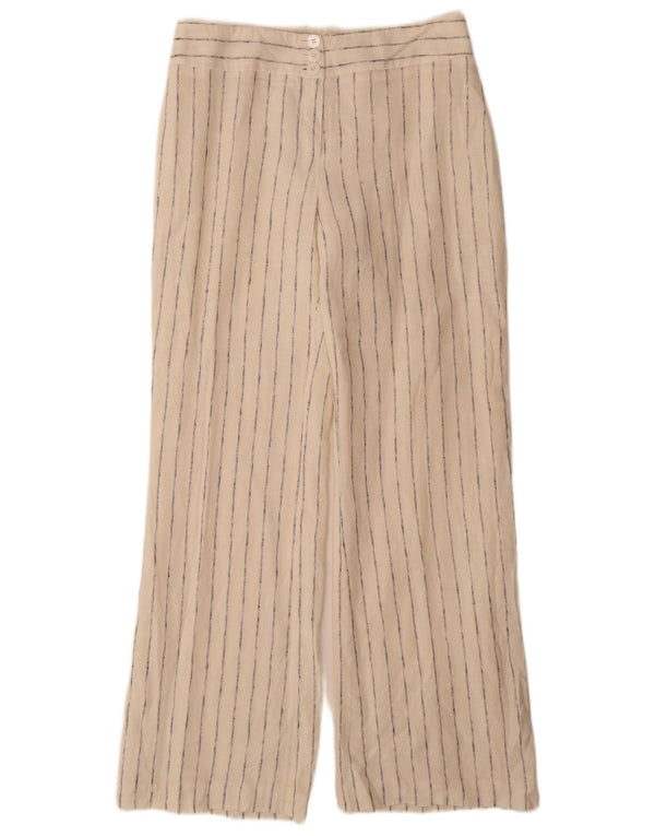 Marks & Spencer Womens Casual Trousers UK 12 Medium W32 L33 Off White