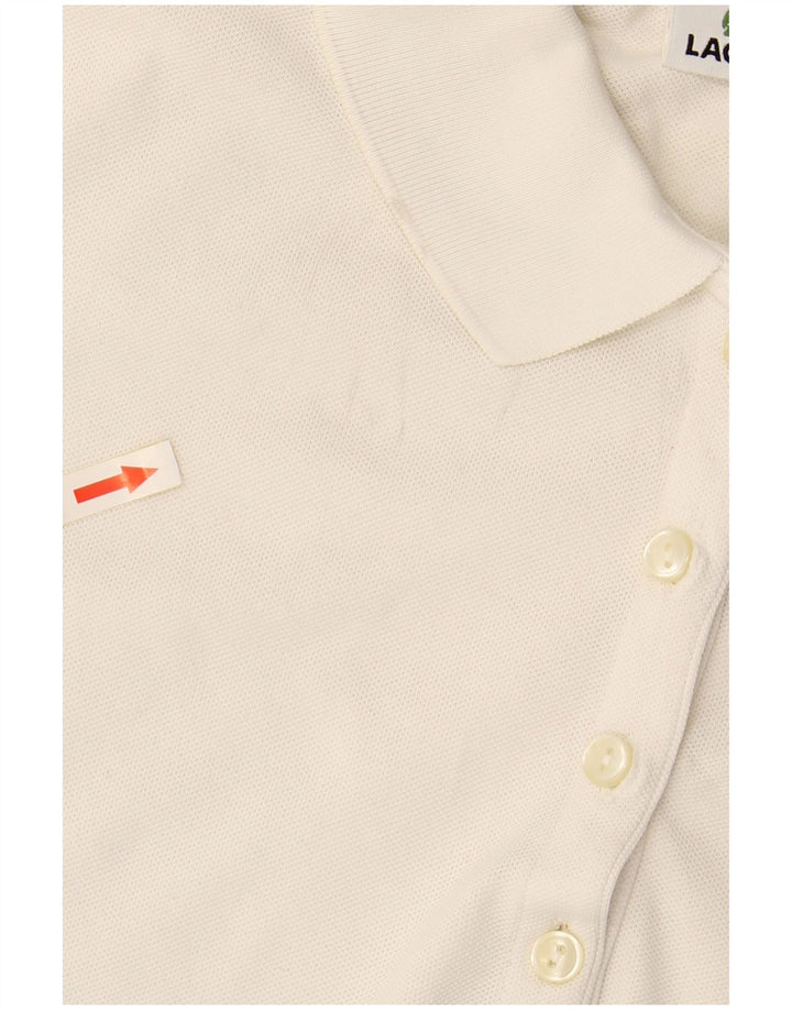 LACOSTE Womens Polo Shirt Size 44 Large White Cotton