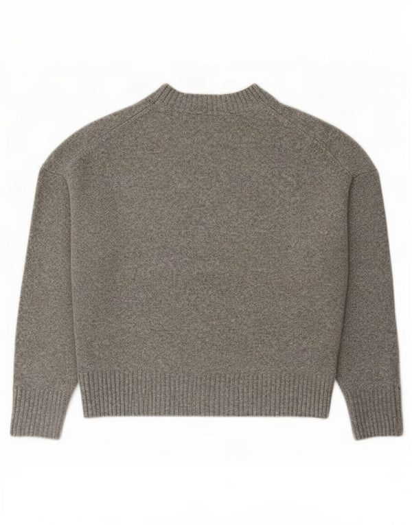 Zara Womens Oversized Crew Neck Jumper Sweater UK 10 Small Grey