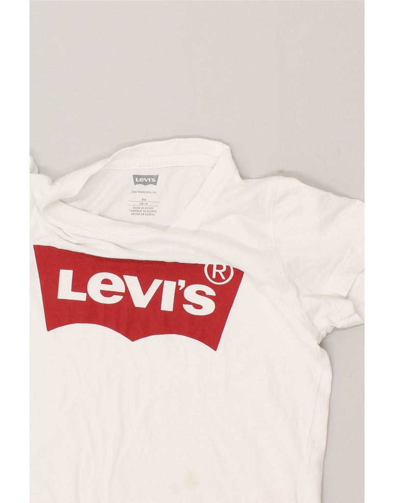 LEVI'S Boys Graphic T-Shirt Top 7-8 Years White Cotton | Vintage Levi's | Thrift | Second-Hand Levi's | Used Clothing | Messina Hembry 