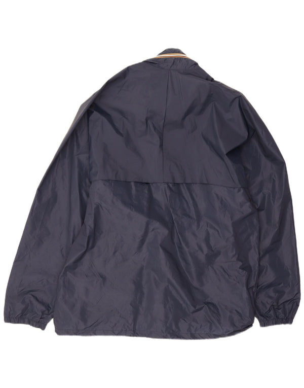 K-Way Mens Rain Jacket UK 40 Large Navy Blue Polyester