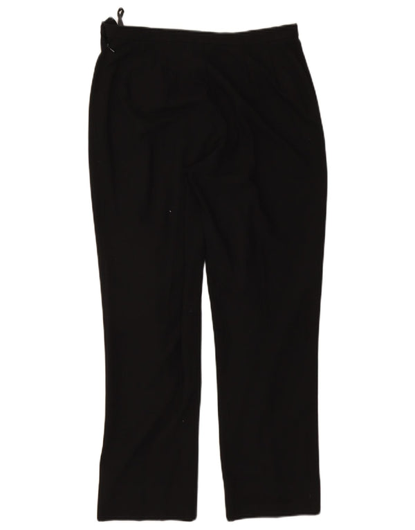 Marks & Spencer Womens Straight Casual Trousers UK 12 Medium W30 L27 Black