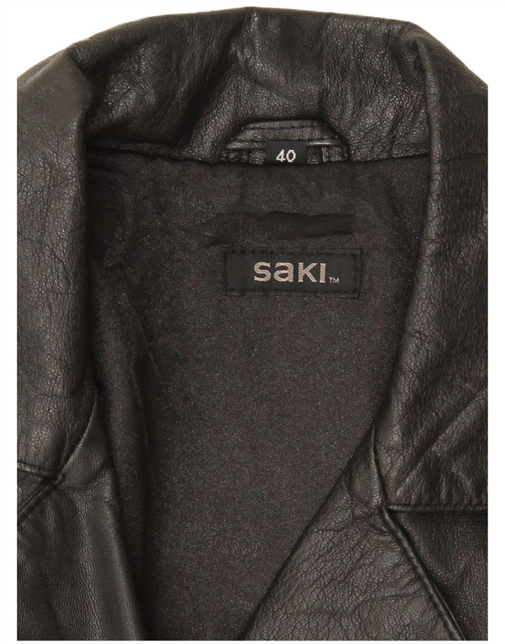 Saki Womens Leather Jacket EU 40 Medium Black Leather