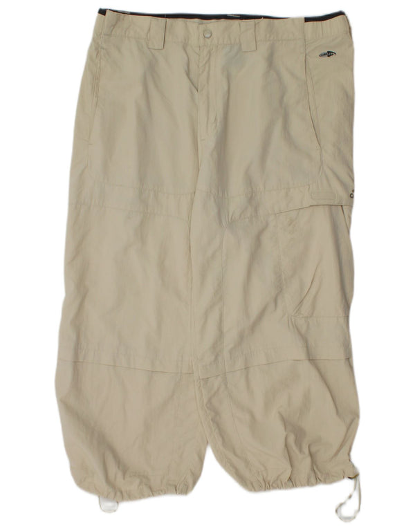 Adidas Mens Climalite Capri Cargo Trousers W36 L21 Beige Polyamide