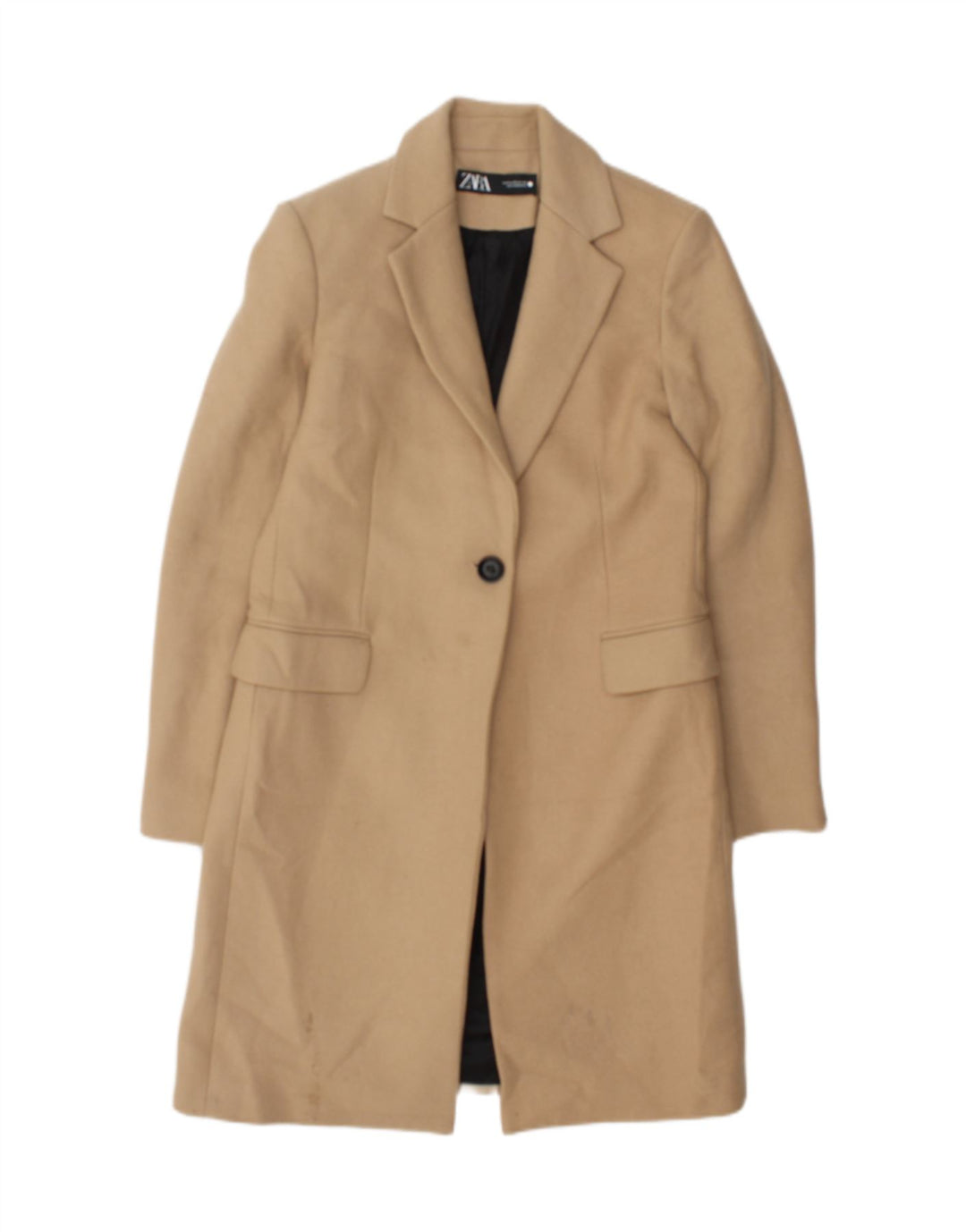 Zara Womens Overcoat UK 6 XS Beige