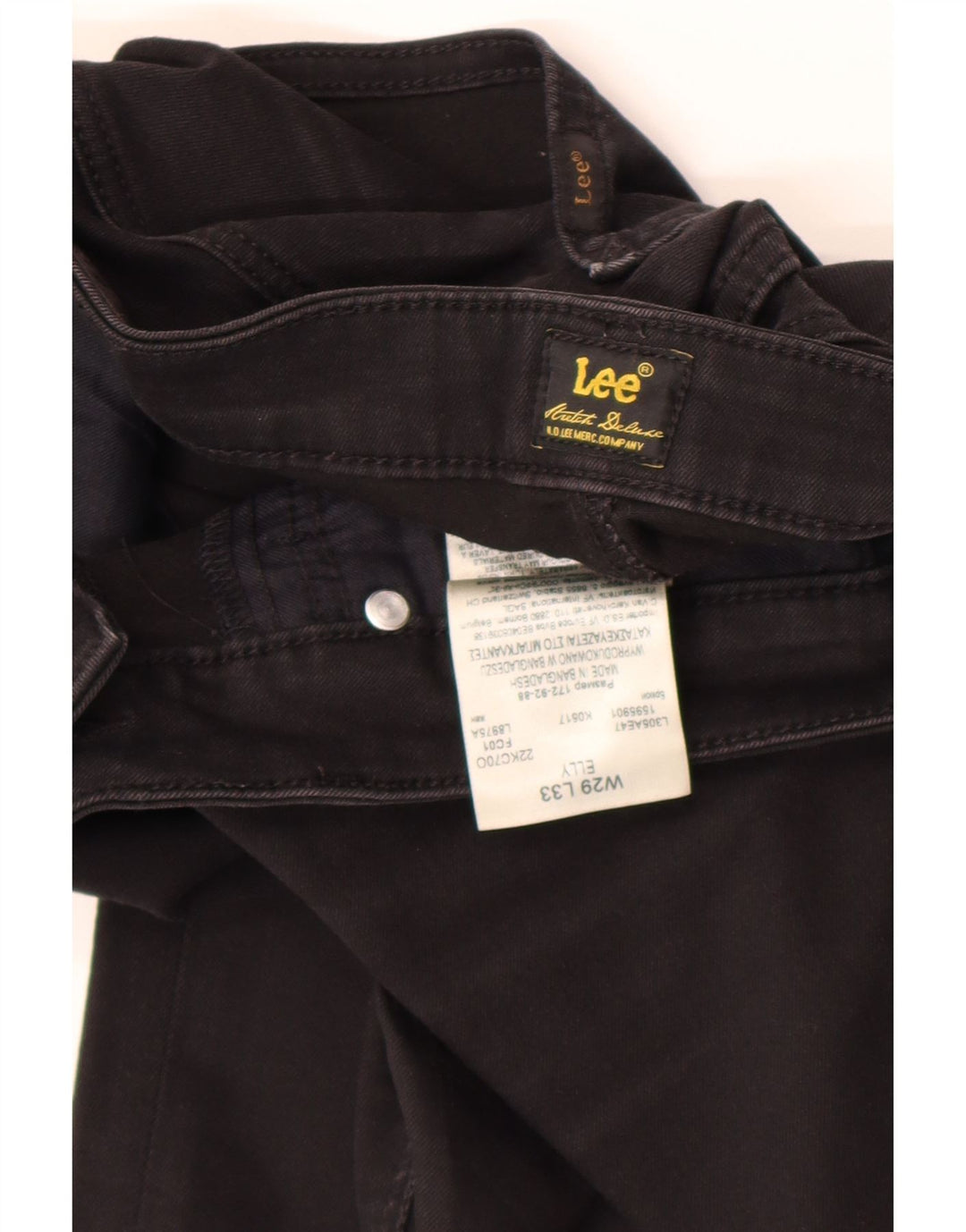 Lee Womens Elly Slim Jeans W29 L33 Black Cotton
