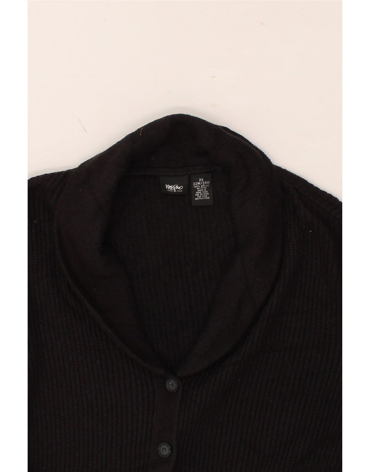 MOSSIMO Womens Longline Cardigan Sweater UK 20 2XL Black Acrylic Vintage Mossimo and Second-Hand Mossimo from Messina Hembry 