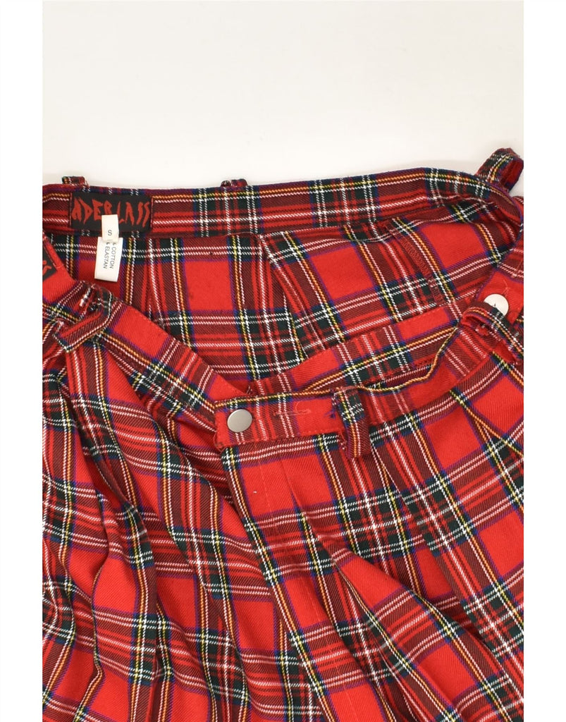 VINTAGE Womens Knife Pleated Skirt Small W30 Red Plaid Cotton | Vintage Vintage | Thrift | Second-Hand Vintage | Used Clothing | Messina Hembry 