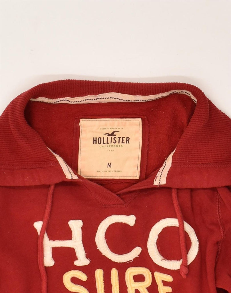 HOLLISTER Womens Graphic Hoodie Jumper UK 14 Medium Red Cotton | Vintage Hollister | Thrift | Second-Hand Hollister | Used Clothing | Messina Hembry 