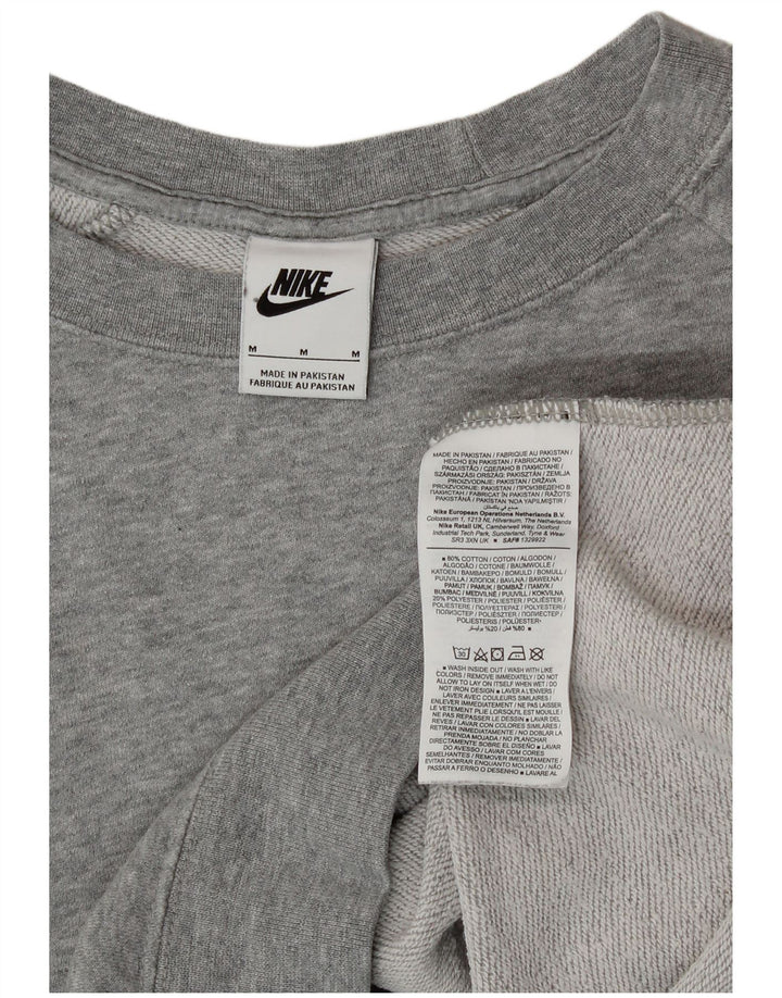 Nike Womens Loose Fit Sweatshirt Jumper UK 12 Medium Grey Cotton
