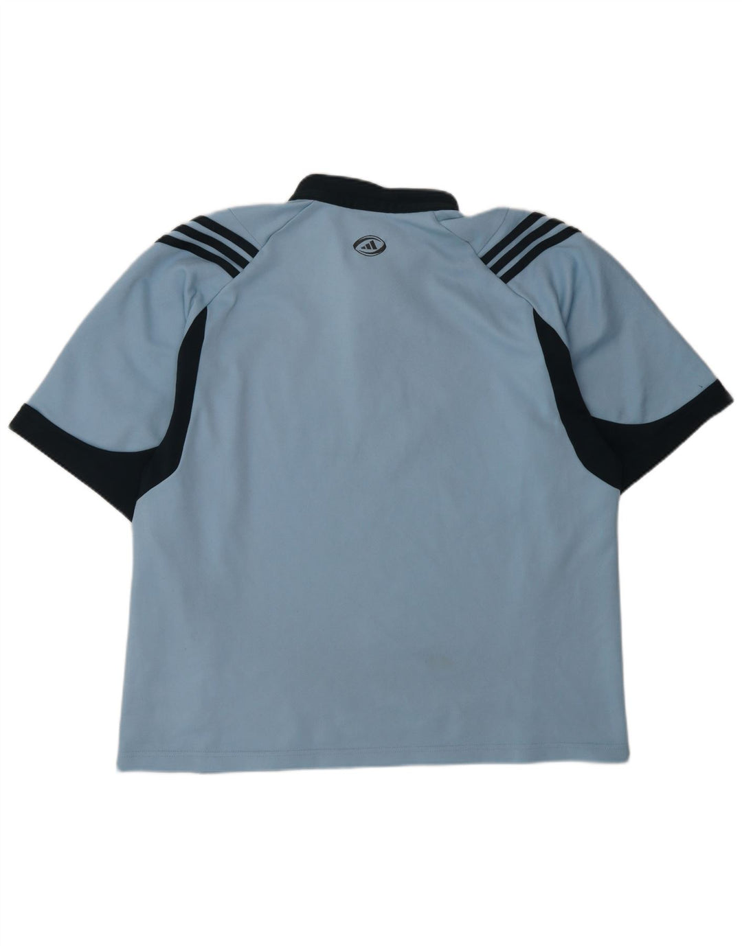 Adidas Mens Polo Shirt Large Blue Colourblock Polyester