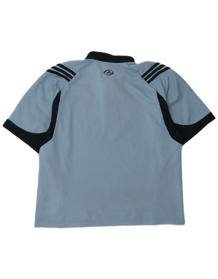 Adidas Mens Polo Shirt Large Blue Colourblock Polyester