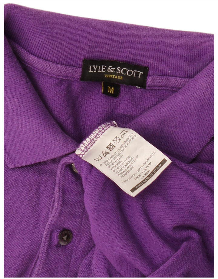 Lyle & Scott Mens Polo Shirt Medium Purple Cotton