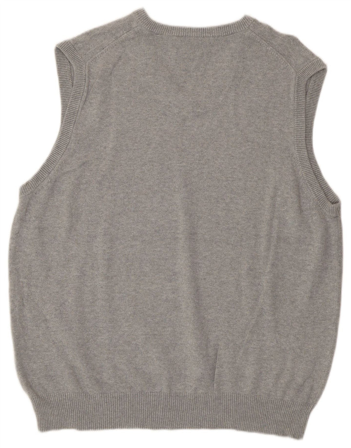 Marks & Spencer Mens Blue Harbour V-Neck Vest Tank Top Large Grey