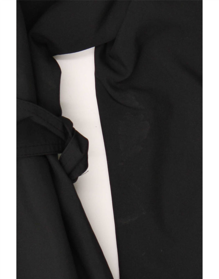 Marks & Spencer Womens Trench Coat UK 12 Medium Black Polyester