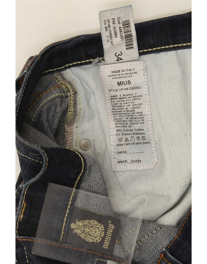 Dondup Womens Straight Jeans W34 L25 Navy Blue Cotton