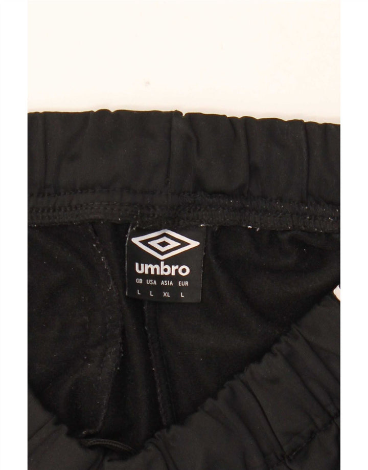 Umbro Mens Graphic Tracksuit Trousers Large Black Polyester