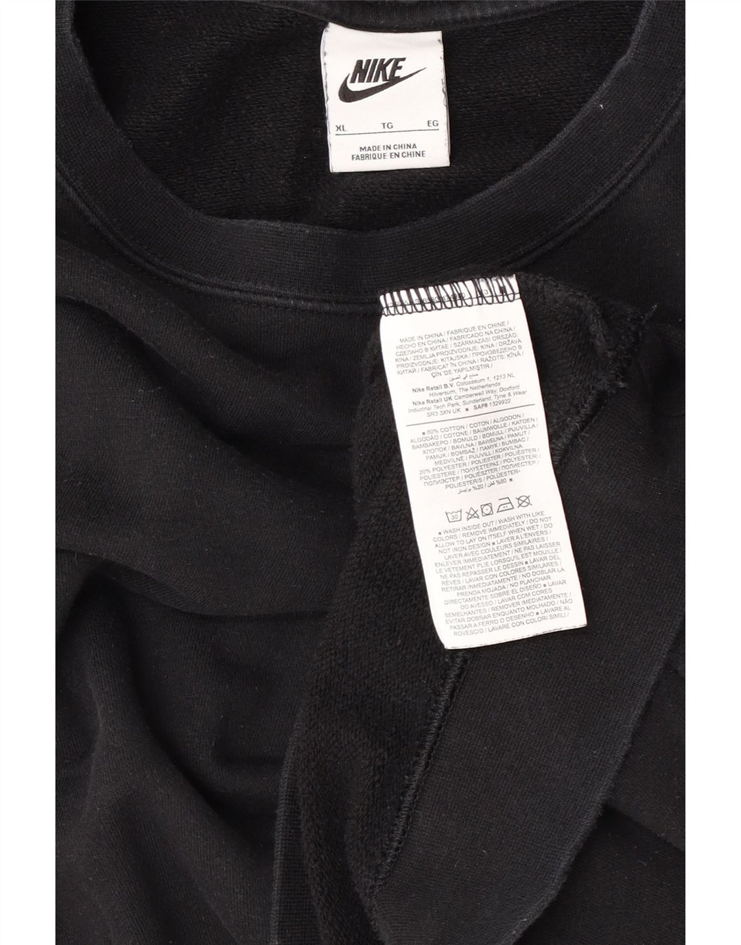 Nike Mens Sweatshirt Jumper XL Black Cotton
