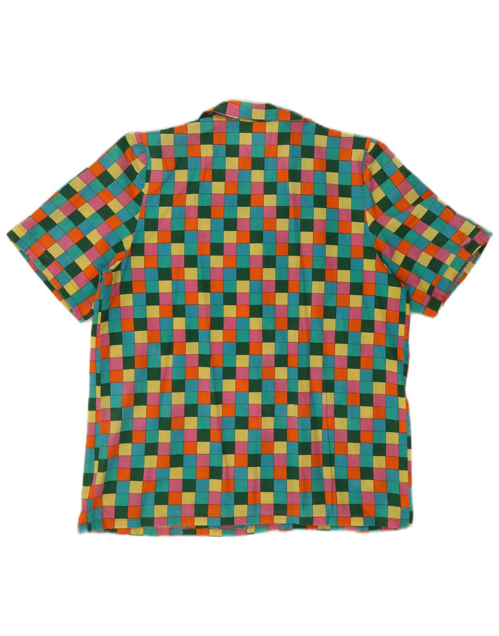 Vintage Womens Short Sleeve Shirt UK 16 Large Multicoloured Check