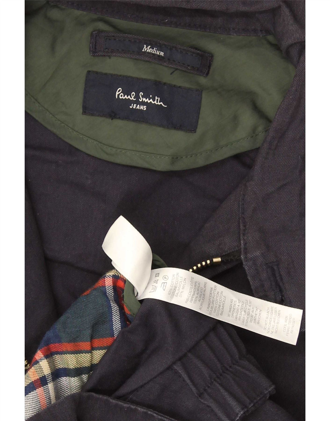 Paul Smith Mens Bomber Jacket Medium Navy Blue Cotton