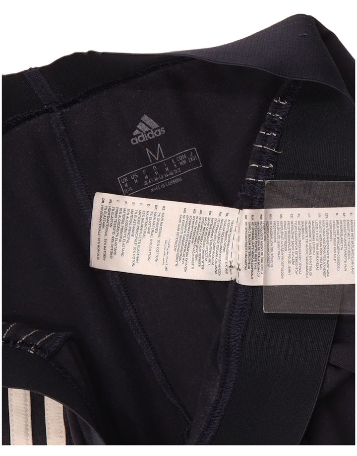 Adidas Womens Leggings UK 12/14 Medium  Navy Blue Cotton