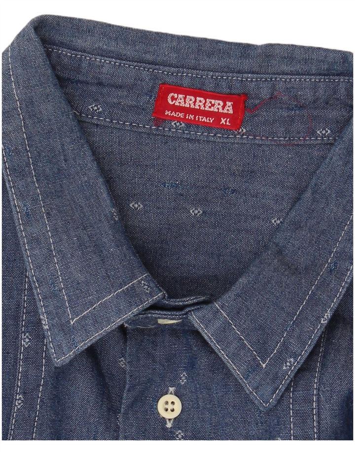 Carrera Mens Shirt XL Navy Blue Geometric