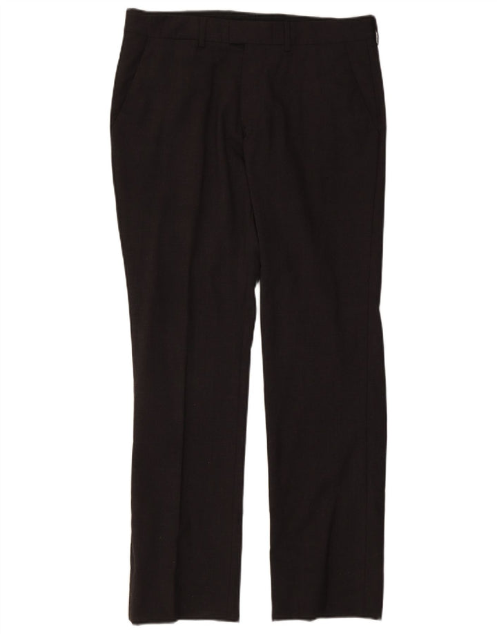 Zara Mens Straight Suit Trousers EU 40 Medium W31 L30 Grey Polyester
