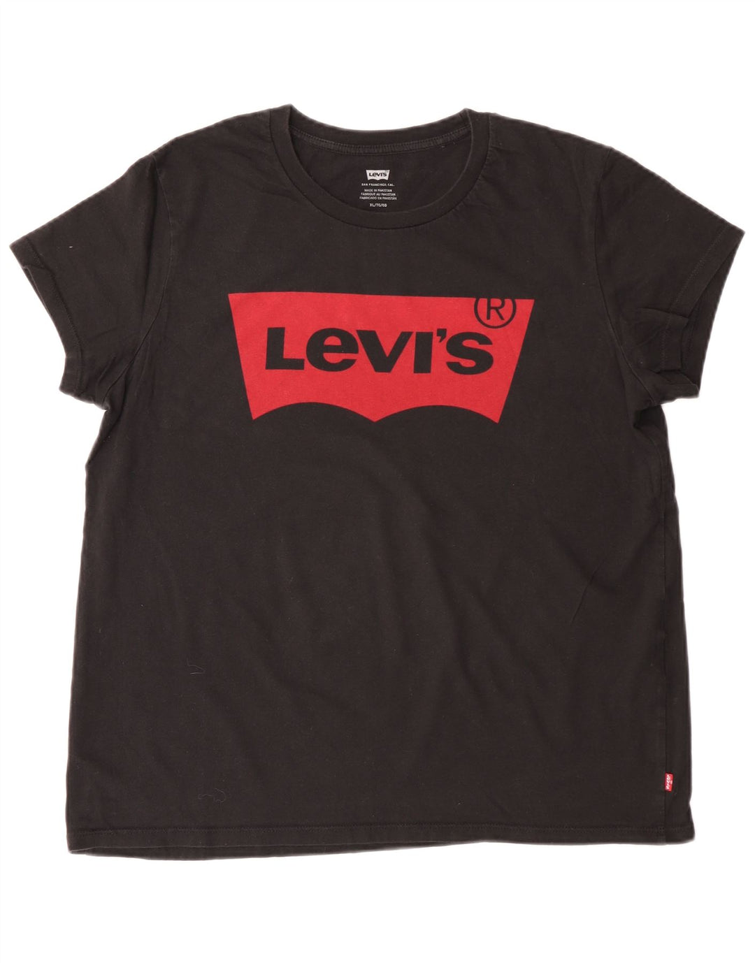 LEVI'S Womens Graphic T-Shirt Top UK 18 XL Black