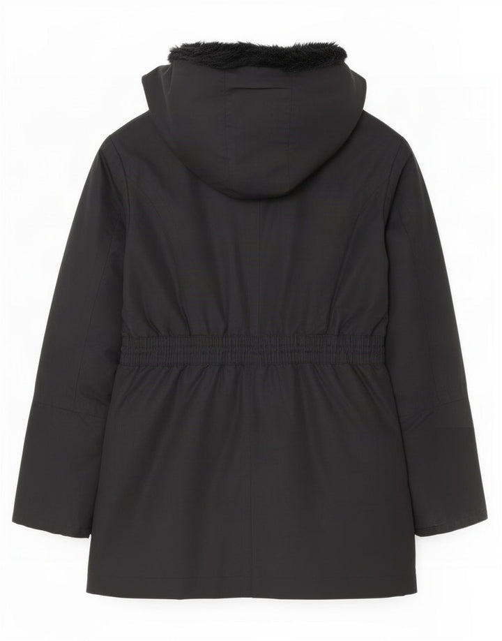 Ted Baker Womens Hooded Oversized Parka Jacket Size 2 Small Black Polyester