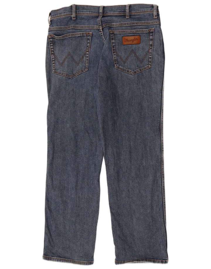 Wrangler Mens Texas Straight Jeans W36 L30 Blue Cotton