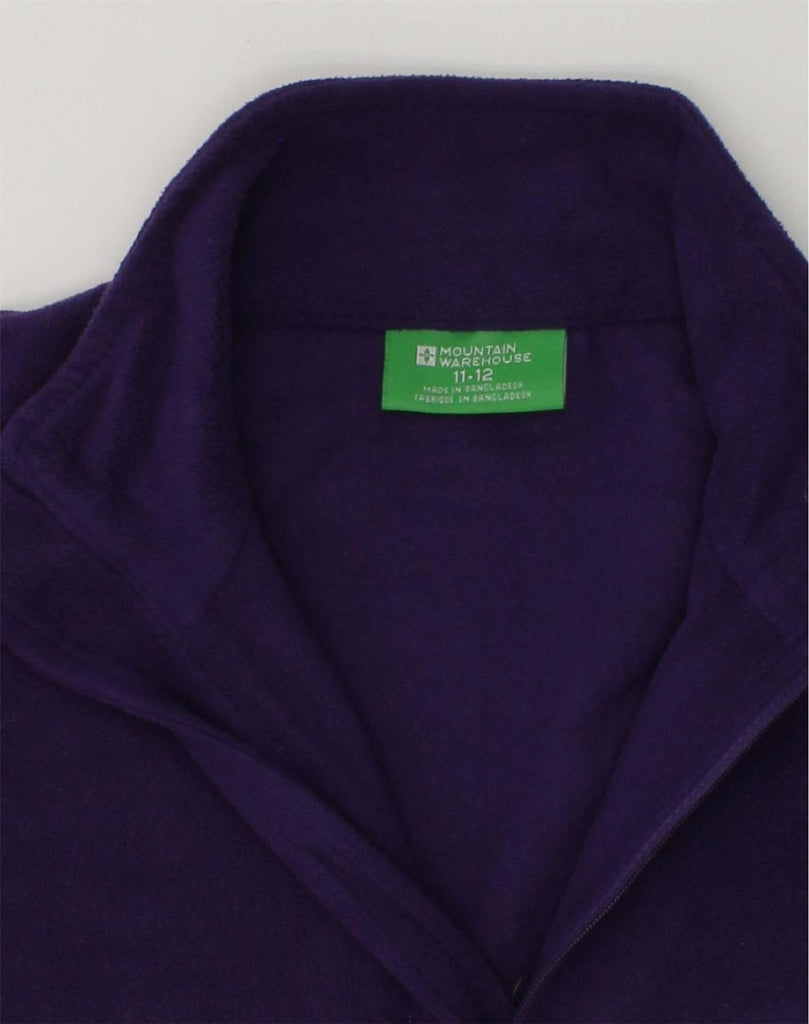 MOUNTAIN WAREHOUSE Girls Zip Neck Fleece Jumper 11-12 Years Purple | Vintage Mountain Warehouse | Thrift | Second-Hand Mountain Warehouse | Used Clothing | Messina Hembry 