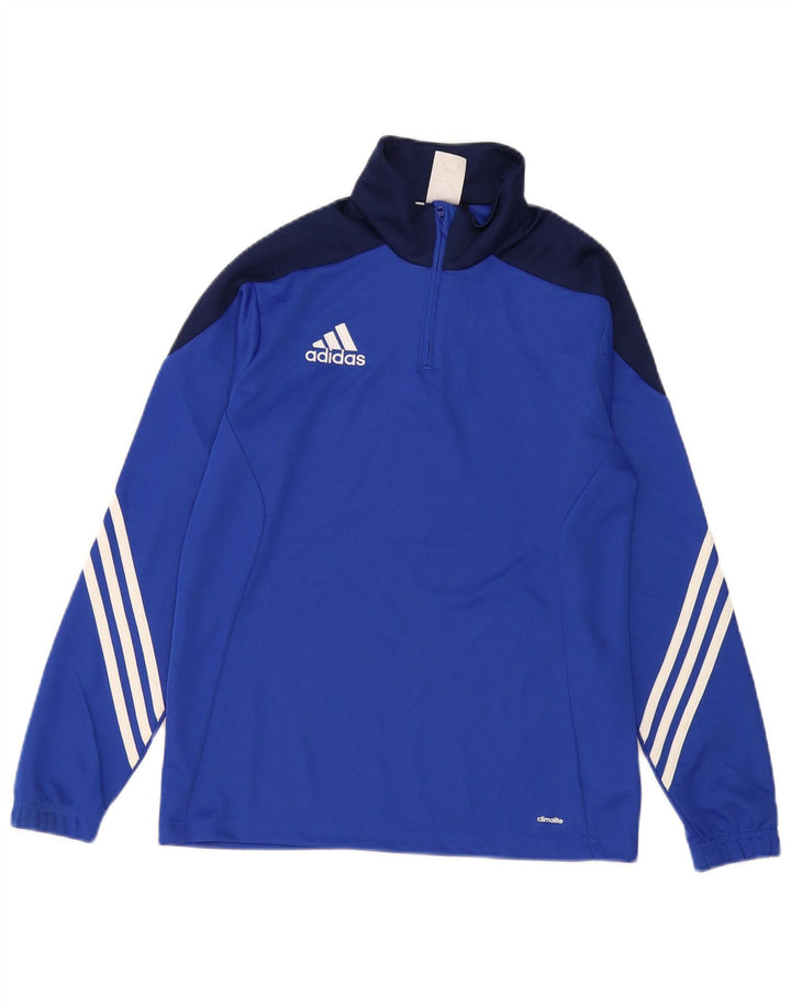 Adidas Boys Climalite Pullover Tracksuit Top 13-14 Years XL Blue