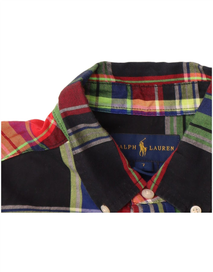 RALPH LAUREN Boys Flannel Shirt 6-7 Years Multicoloured Check Cotton