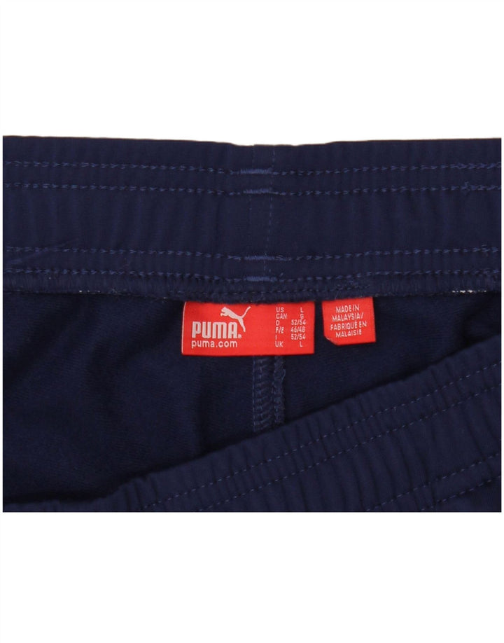 Puma Mens Tracksuit Trousers Large Navy Blue Colourblock