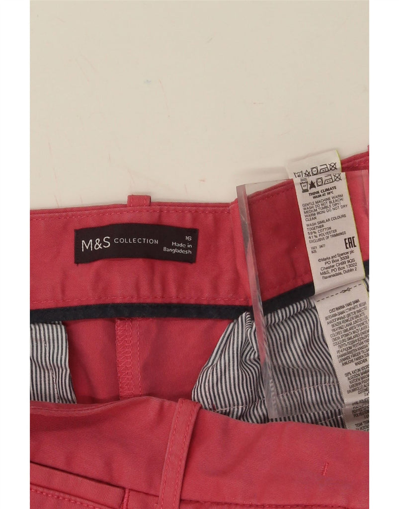 MARKS & SPENCER Womens Slim Chino Trousers UK 16 Large W34 L25 Pink Vintage Marks & Spencer and Second-Hand Marks & Spencer from Messina Hembry 