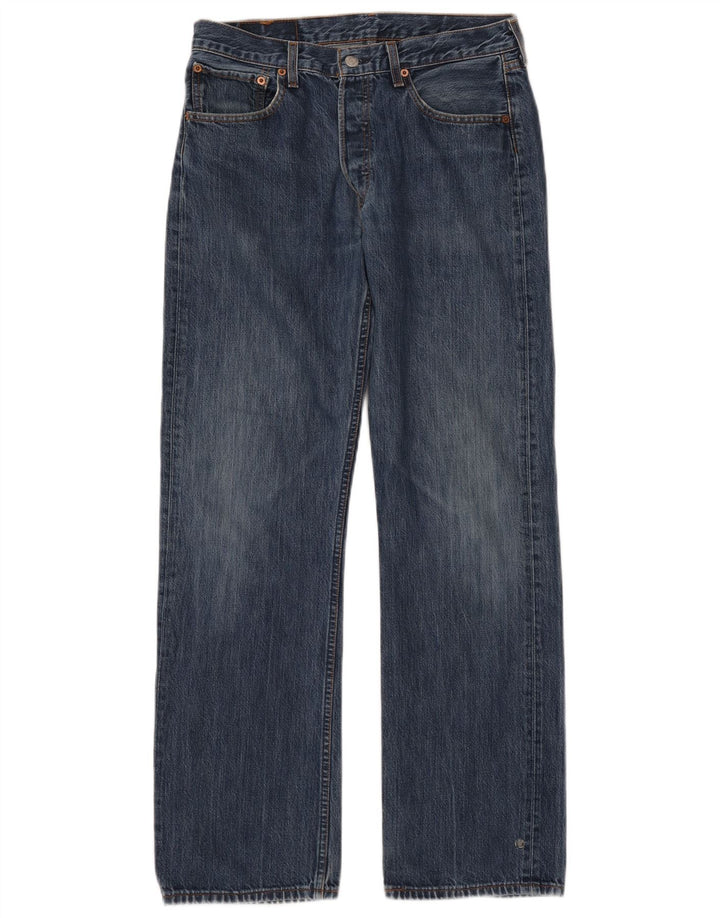 Levi's Mens 501 Straight Jeans W32 L32 Blue Cotton