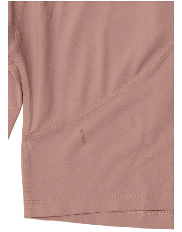 LULULEMON Womens Long Sleeve Loose Fit Crop Top UK 14 Medium Pink