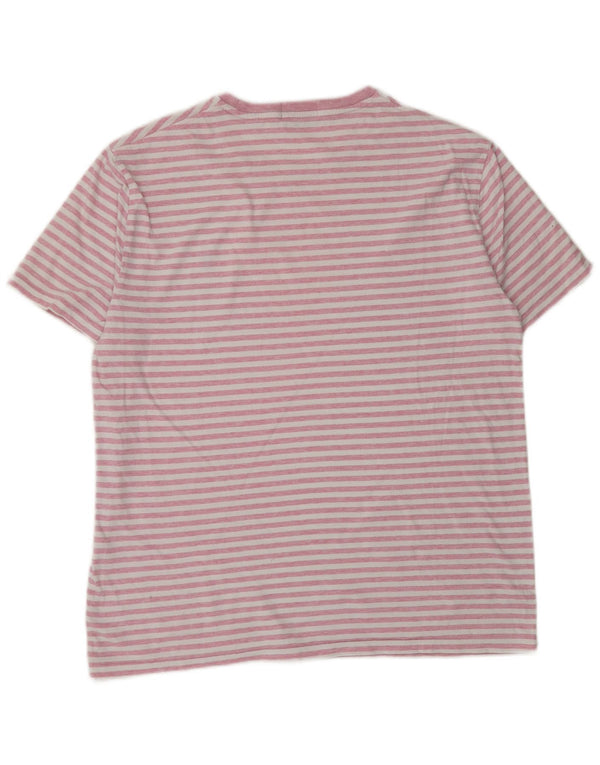 Polo Ralph Lauren Mens Custom Slim Fit T-Shirt Top Large Pink Striped
