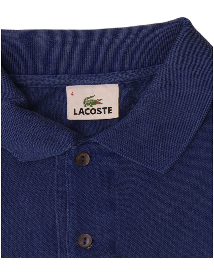 Lacoste Mens Polo Shirt Size 4 Medium Navy Blue Cotton