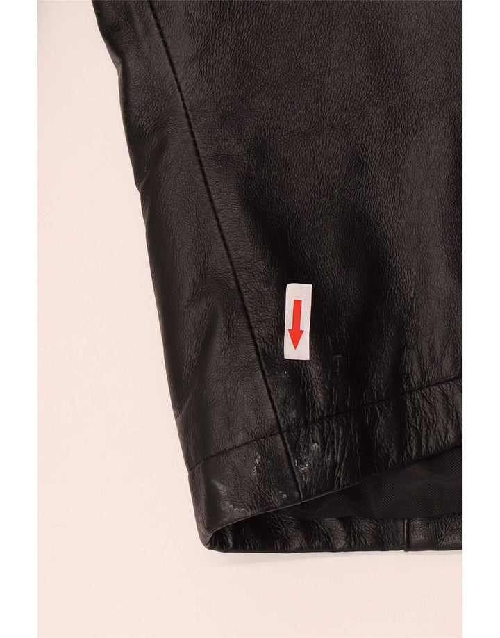 Vintage Womens Leather Jacket IT 48 XL Black