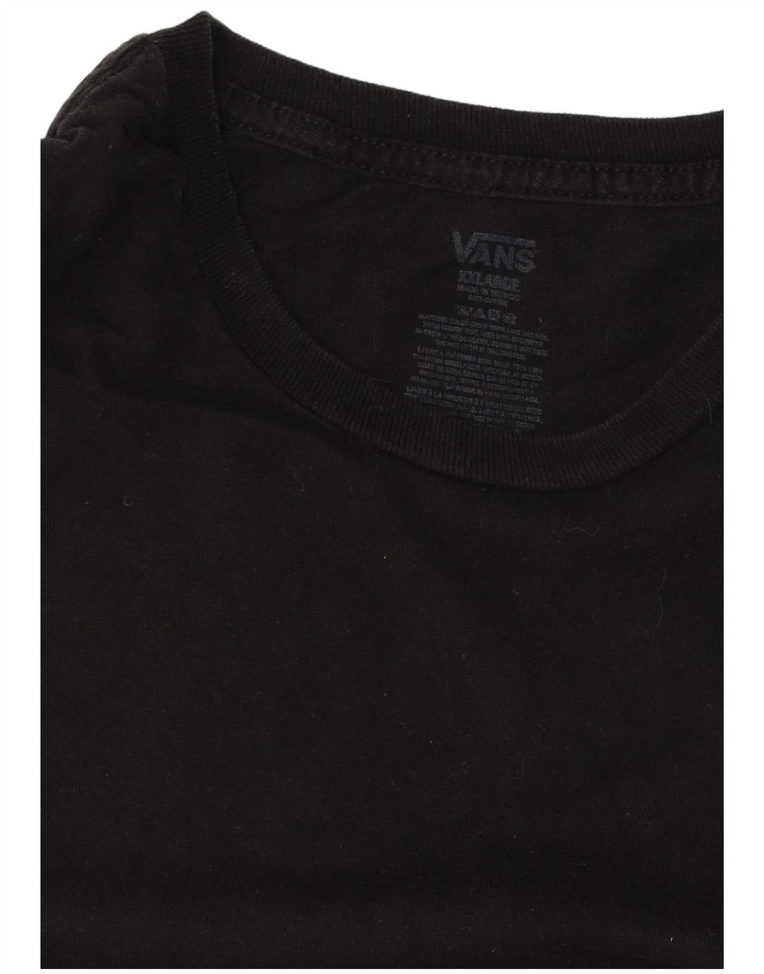 VANS Mens Graphic T-Shirt Top 2XL Black Cotton