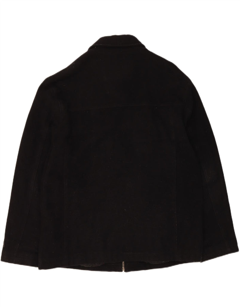 DOCKERS Mens Overcoat UK 42 XL Black Wool Vintage Dockers and Second-Hand Dockers from Messina Hembry 