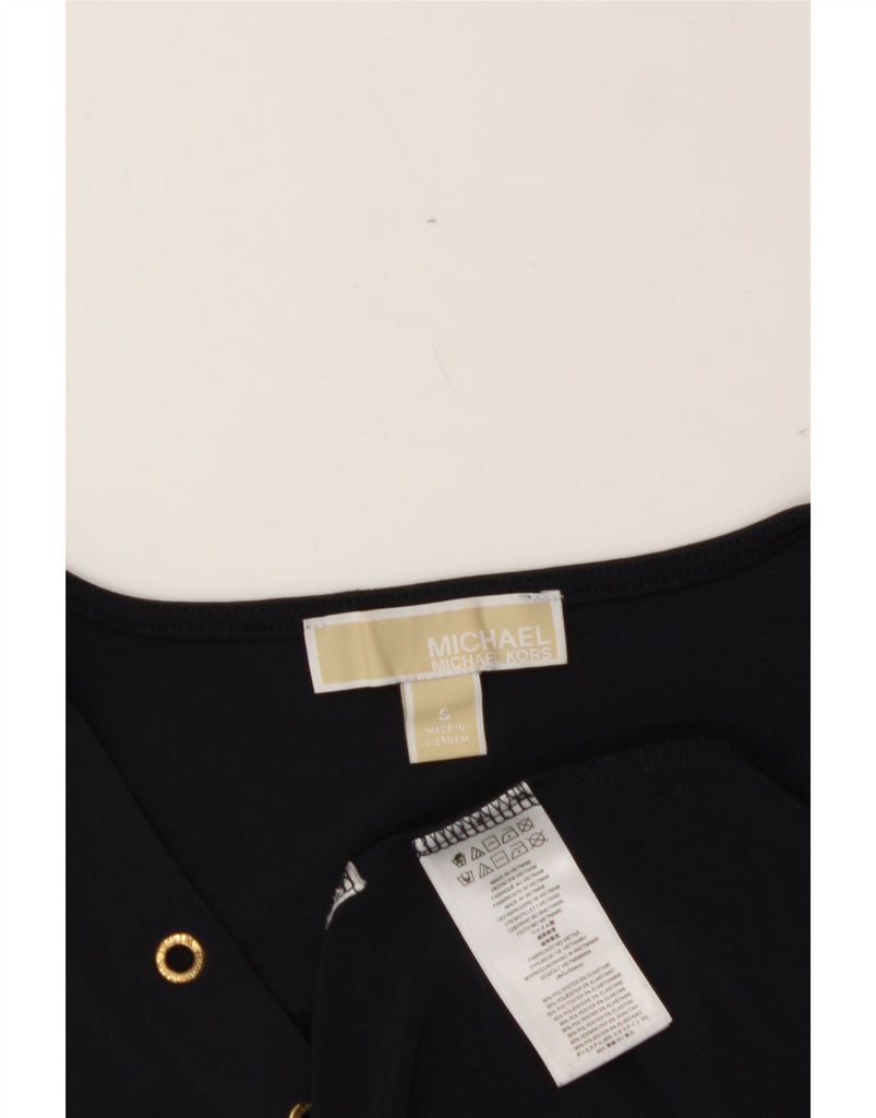 MICHAEL KORS Womens Long Sleeve Shirt Dress UK 10 Small Navy Blue Vintage Michael Kors and Second-Hand Michael Kors from Messina Hembry 