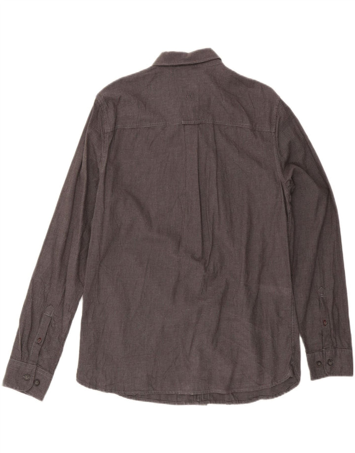 Fat Face Mens Regular Shirt Medium Grey Houndstooth Cotton