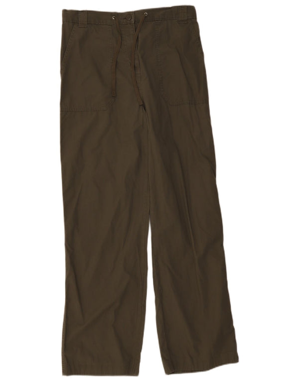 Marks & Spencer Womens High Waist Casual Trousers UK 12 Medium W30 L30 Khak