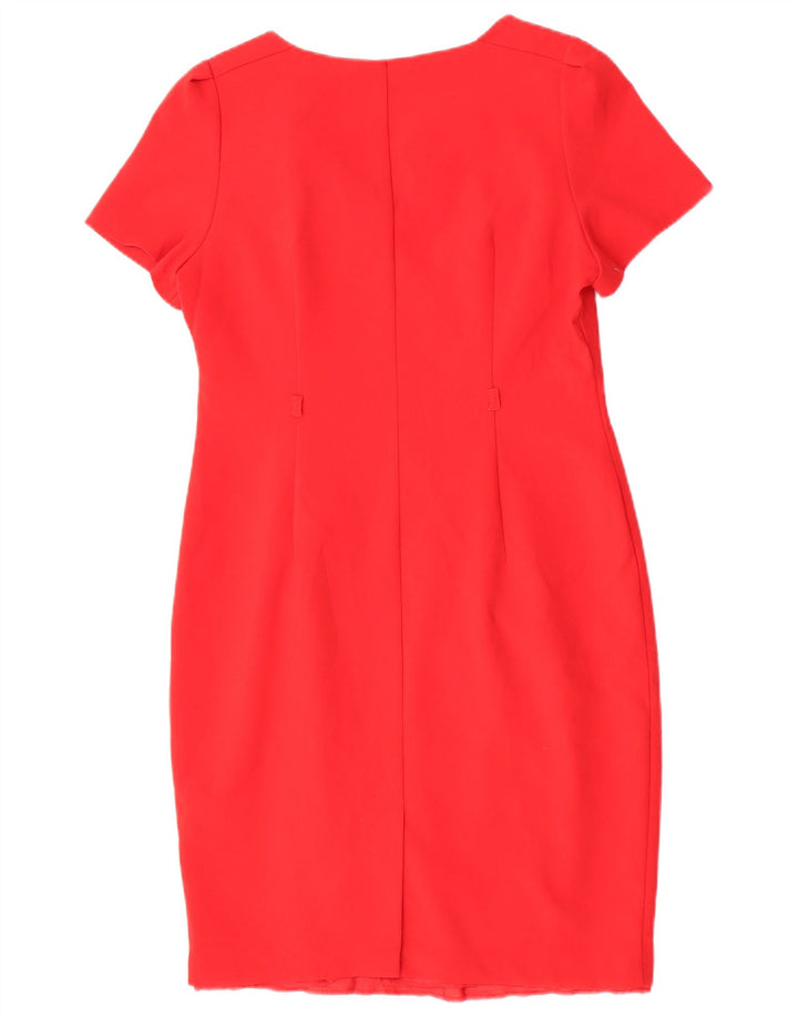 Marks & Spencer Womens Sheath Dress UK 14 Large Red Polyester