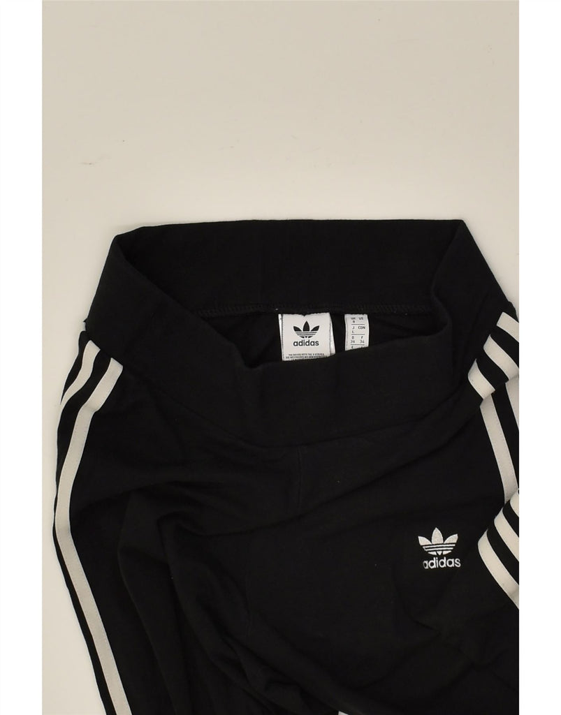 ADIDAS Womens Leggings UK 8 Small Black Cotton | Vintage Adidas | Thrift | Second-Hand Adidas | Used Clothing | Messina Hembry 